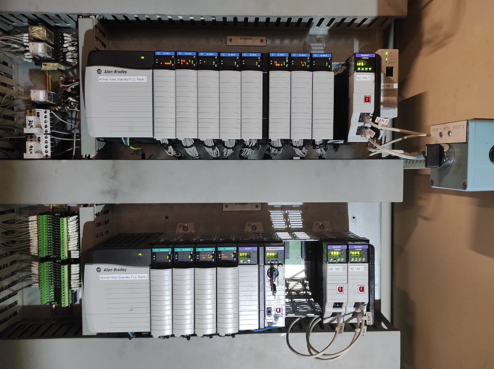 Close-up of New ControlLogix PLC Rack in Hoist PLC Panel (Typical) After Works
